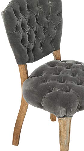 Christopher Knight Home Bates Tufted Fabric Dining Chairs, 2-Pcs Set, Charcoal