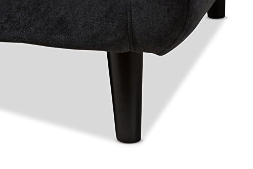 Baxton Studio Carmena Loveseat, Dark Grey