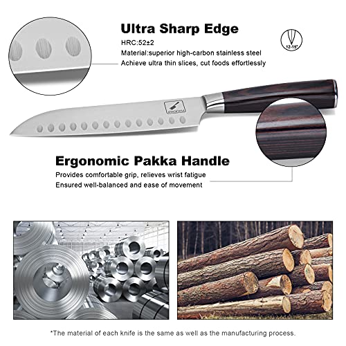 Knife Set, imarku 16-Pieces Premium Kitchen Knife Set, German Stainless Steel Knife Set with Block and Knife Sharpener