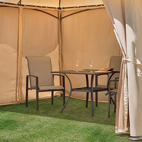 Barton 10' x 13' ft Garden Patio Gazebo Fully Enclosed Weather UV-Resistant w/Mosquito Netting and Curtains -Beige