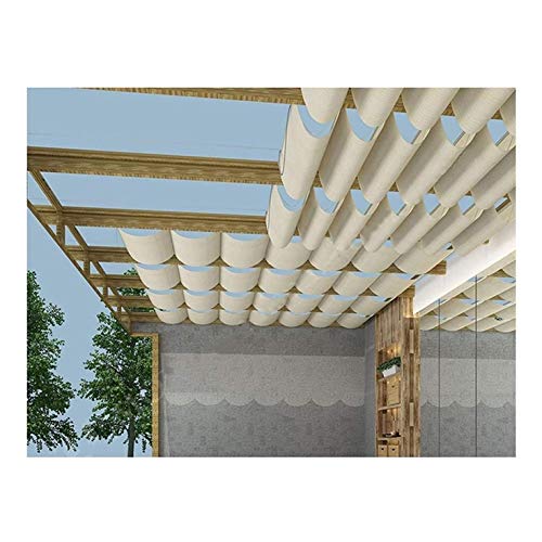 KOIJWWF Retractable Pergola Canopy Shade Cover, Wave Awning, UV Protection Sun Protection for Courtyard Garden Shelter for Deck, Terrace, Gazebo, Courtyard,3x3m