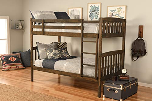 Kodiak Furniture Claire Bunk Bed, Twin, Rustic Walnut Finish