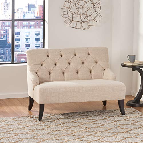 Christopher Knight Home 295262 Nicole Fabric Settee, Light Beige