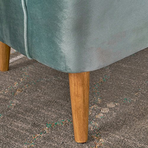 Christopher Knight Home Amaia Modern Velvet Sofa, Seafoam Blue / Walnut