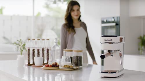 Espresso Machine Laekerrt 20 Bar Espresso Maker with Milk Frother Steam Wand, Professional Espresso Coffee Machine for home Barista (Pear White)