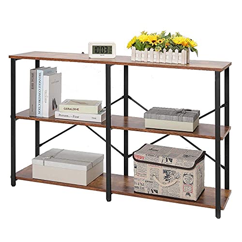 IWELL Mid Century Living Room Table Set of 3, Accent Furniture from Entryway to Living Room & Bedroom, Rustic Brown