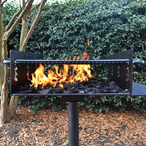 TITAN GREAT OUTDOORS Group Park Grill with Shelf 942 Square in. 9 Gauge Steel