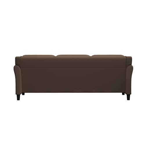 Lifestyle Solutions Harrington Stationary Sofa in Brown Microfiber