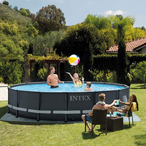 Intex 26309ST 14 Foot x 42 Inch Ultra XTR Frame Round Above Ground Swimming Pool with Liner, Ladder, Filter Cartridge Pump, Ground Cloth, & Cover