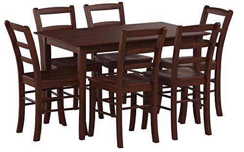 Winsome Inglewood 5-PC Set Table w/ 4 Ladderback Chairs Dining, Walnut