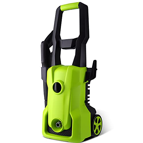 HUAXU Electric Pressure Washer 3000 PSI 2.4 GPM 1600W Smart High Pressure Power Cleaner Washer Powerful Cleaner Nozzles Foam Cannon Machine for Car Home Driveway Patio US Stock (Green)