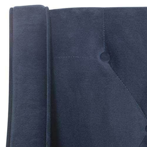 Safavieh Home Collection Zoey Navy Blue and Espresso Velvet Settee