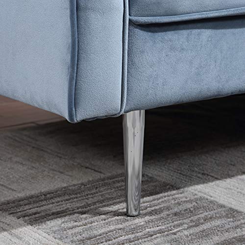 Harper & Bright Designs Living Room Sofa Sets, Modern Velvet Sofa Living Room Furniture Sets Include Upholstered Loveseat  for Home or Office,Light Blue