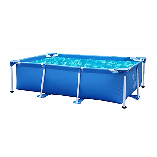 YOT Swimming Pool Framed Rectangle Family Outdoor Metal Frame Above Ground Swimming Pools with Repair Kit Easy Assembly Fit for Adults Children Patio Lawn Garden (Size : 7.24.61.4ft)