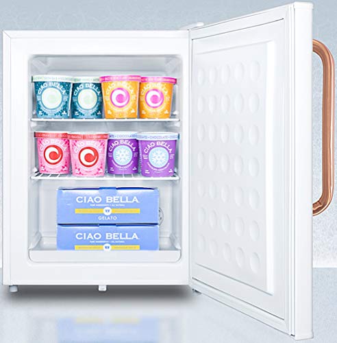 Summit Appliance FS30LTBC Compact All-Freezer for Medical/General Purpose Use with Pure Copper Handle, Manual Defrost, Flat Door Liner, Removable Shelves, Lock and Adjustable Thermostat