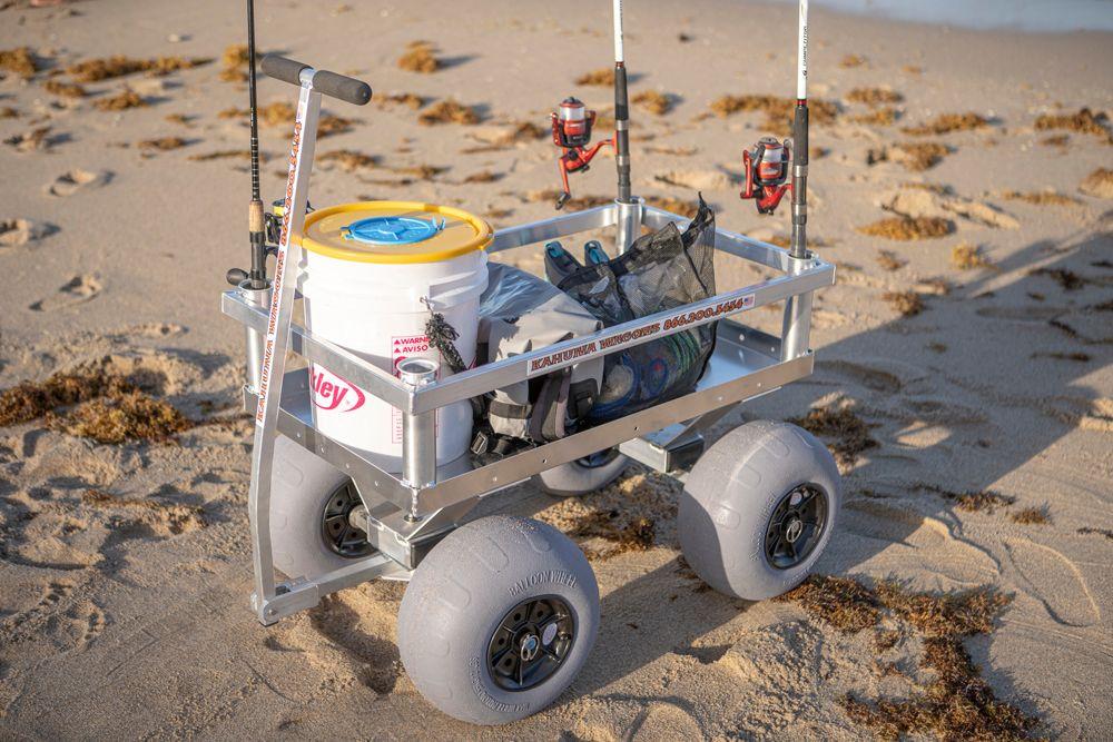 Alumacart Calypso Cruiser Rust Resistant Beach and Fishing Wagon with Rod Holders New