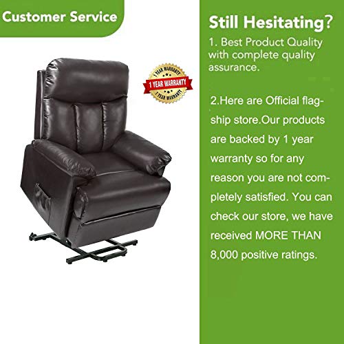 Power Lift Chair Recliner Chairs -Reclining Sofa Chair Lift PU Leather Living Room with Heavy Duty Mechanism & Remote