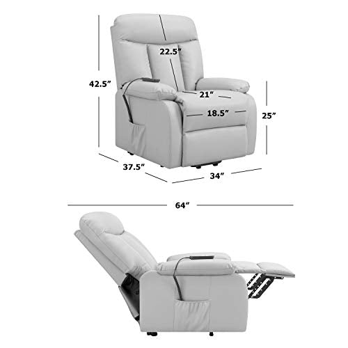 Domesis Renu Leather Power Lift Chair Recliner, Brown