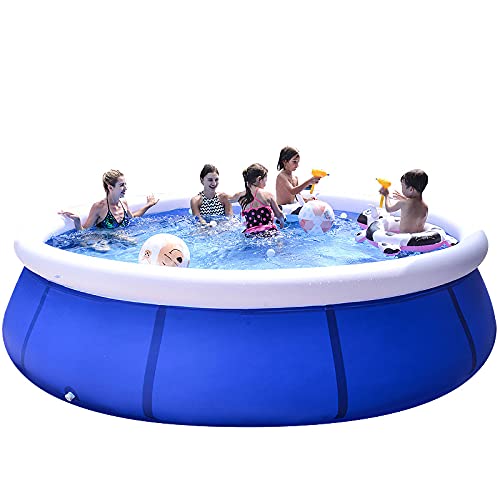 BFCDF Inflatable Paddling Pools for Kids, Large Swimming Pools for Gardens Outdoor Backyard, Sun Protection, Large Capacity, 16 Accessories, for Outdoor Garden,360x76cm