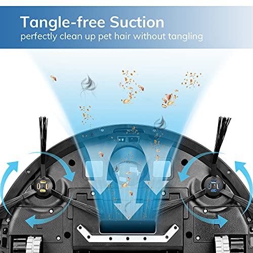 ILIFE V80 Max Robot Vacuum,Wi-Fi Connected,2000Pa Max Suction,Big 750ml Dustbin,Enhanced Suction Inlet,Zigzag Cleaning Path,Self-Charging, Schedule, Ideal for Hard Floor