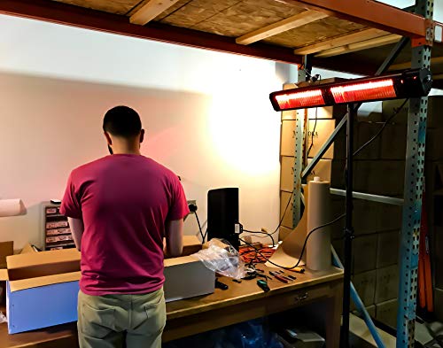 Commercial SunWave Ultra Quartz Infrared heat 3000W 220-240V with Remote Patio Heater (Black)