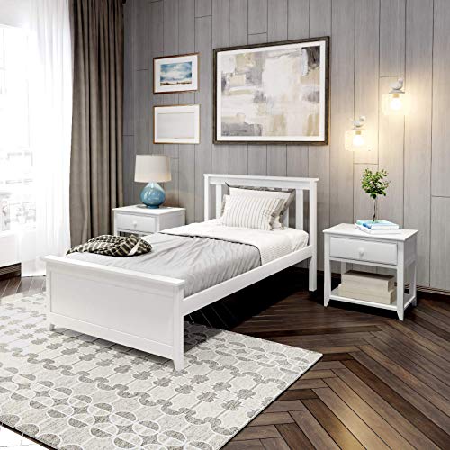 Plank+Beam Traditional Bed, Twin, White