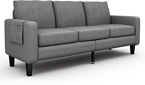 Dogdong 2 Piece Living Room Sofa Set Modern Linen Fabric Couch Furniture Upholstered 3 Seat Sofa Couch and Single Sofa Chair for Living Room, Bedroom, Office, Apartment, Dorm and Small Space