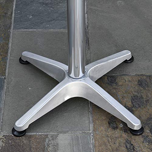 Outsunny 5-Piece Outdoor Patio Bistro Table Set with Aluminum Frame, Woodgrain-Style Tabletop & Draining Slat Design