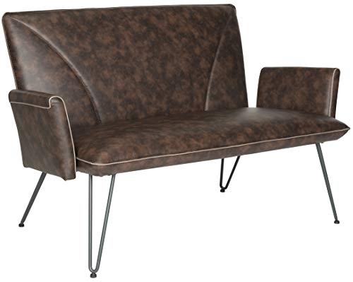 Safavieh Home Collection Johannes Mid-Century Modern Antique Brown Settee