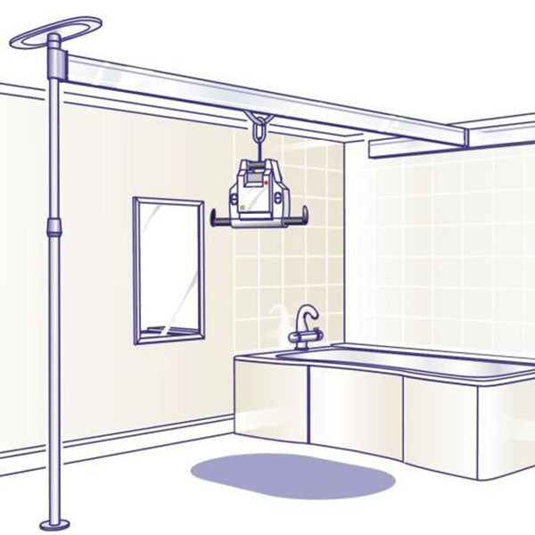 Hoyer EasyTrack 1 Post with Wall Mount