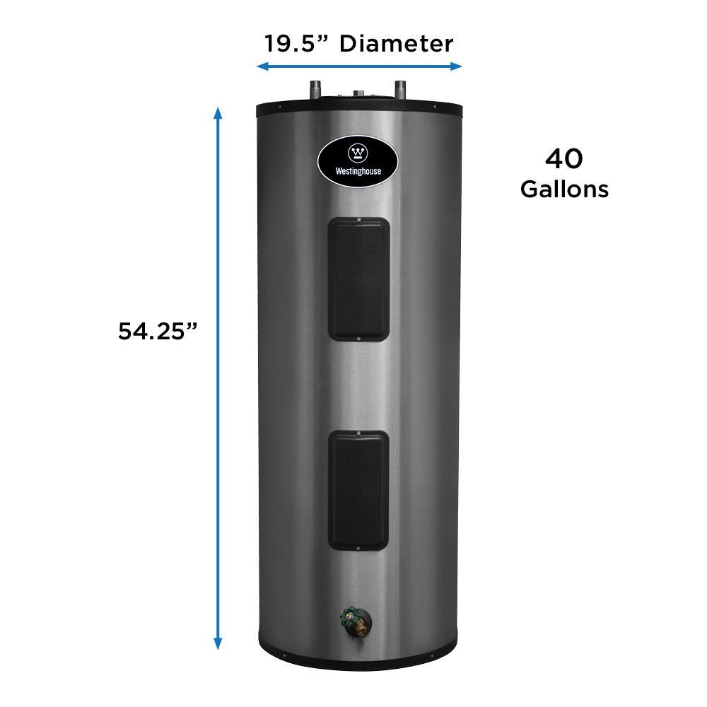 Westinghouse WER040C2X045N 40 Gal. Lifetime 5500W Electric Water Heater with Durable 316l Stainless Steel Tank New
