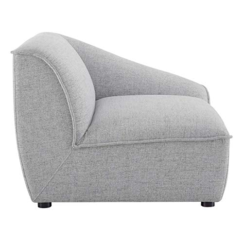 Modway Comprise Compromise Fabric Upholstered Right-Arm Sectional Sofa Chair in Light Gray