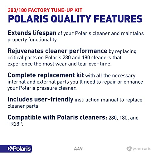 Polaris A49 180/280 Parts Tune Up Kit Compatible with Models 280, TR28P, 180 Pressure-Side Pool Cleaner, White