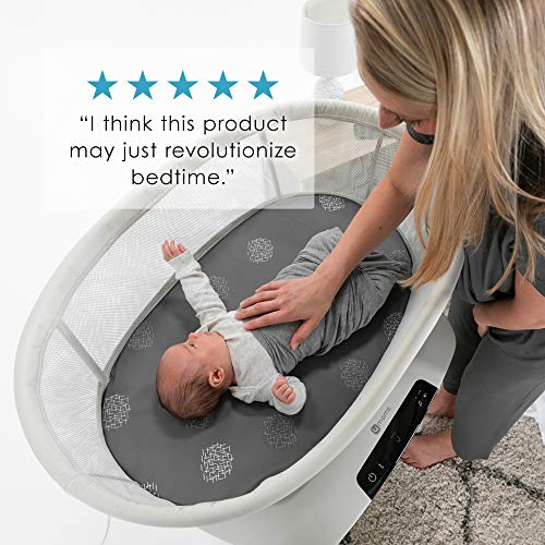 4moms mamaRoo Sleep Bassinet, Bluetooth Baby Bassinets and Furniture with 5 Unique Motions, 4 Built-in White Noise Options, Birch