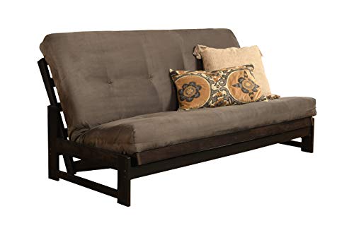 KODIAK FURNITURE Aspen Futon Set with Reclaim Mocha Finish, Suede Gray