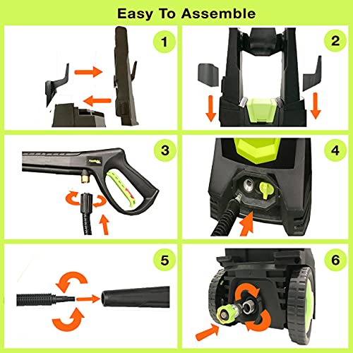 Ekcellent 4500 PSI 3.5 GPM Electric Power Washer, High Pressure Washer, Hose Reel, 4 Different Pressure Tips, Suitable for Car, Home, Garden, Driveway