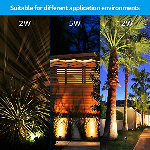 LEONLITE LED Hardscape Paver Light Bundle LED Landscape Light, 8-Pack 12 Inch 3W LED Retaining Wall Light, 12V Low Voltage 2700K & 8-Pack 12V Dimmable LED Landscape Spotlight, 3000K, Adjustable Light