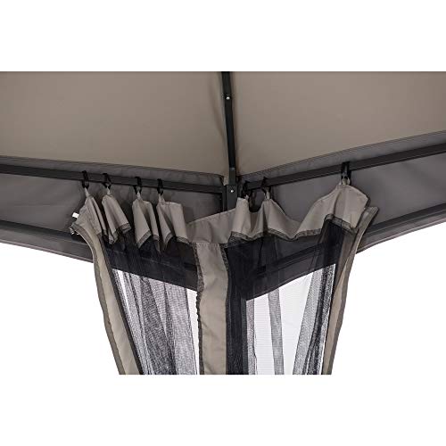 Sunjoy Ashton 14.7x14.7 ft. 2-Tone Hexagon Steel Gazebo with 2-Tier Dome Roof, Gray