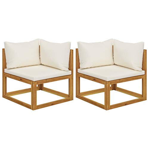Sectional Sofa,Modern Sofa Corner Couch Set for Small Space,2 Pcs Patio Furniture Set for Garden,Apartment, Dorm,Cream White