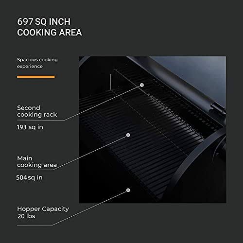 Z Grills ZPG-700D Wood Pellet Grill Smoker with 2021 Newest Digital Auto Temperature Controls,697 sq in Cooking Area 8- in-1BBQ Grill (Brown with Cabinet)