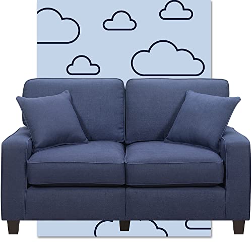 Serta Palisades Upholstered Sofas for Living Room Modern Design Couch, Straight Arms, Soft Fabric Upholstery, Tool-Free Assembly - 61