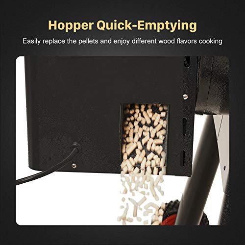Yardom 7 in 1 Wood Fired Pellet Grill and Smoker,795 sq. in.,Hopper Quick-Clear with Digital Controls,Temp Probe,Cover