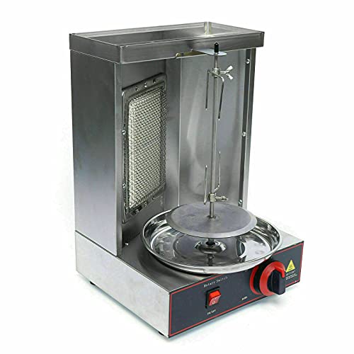 Commercial Gas Shawarma Machine Vertical LPG Kebab Machine BBQ Rotisserie Oven Smokeless 110V (1 Burner)