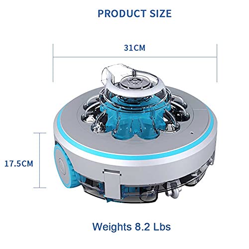 Benzakalaka Smart Automatic Robotic Pool Cleaner with Rechargeable Battery, Easy to Clean Filter Cartridges, Cordless, for Above-Ground or In-ground Swimming Pool Up to 540+Sq Ft