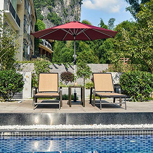 Garden Parasol Umbrella, 2.6m/8.5ft Steel with Crank Handle, Compact Sun Shade for Outdoor Patio (Color : Red)