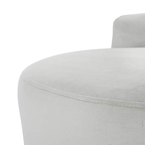 Safavieh Home Evangeline Glam Grey Velvet and Black Parisian Settee Loveseat