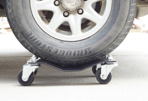 Car Dollies – Under Vehicle Tire Skates with Heavy Duty Roller Wheel Casters – For Moving, Positioning Vehicles or Boats by Pentagon (Set of 4, Black)