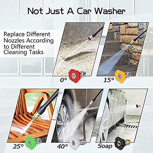 TEANDE 4200PSI 3 GPM Gas Pressure Washer,209cc Power Washer with 5 Adjustable Nozzles, Dual soap Tank and 20'Hose,Best for Cleaning Cars Houses Driveways Fences Patios Garden