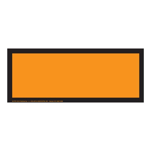 JJ Keller Blank Orange Panel, Imprinted 4 mil Vinyl (Pack of 50)