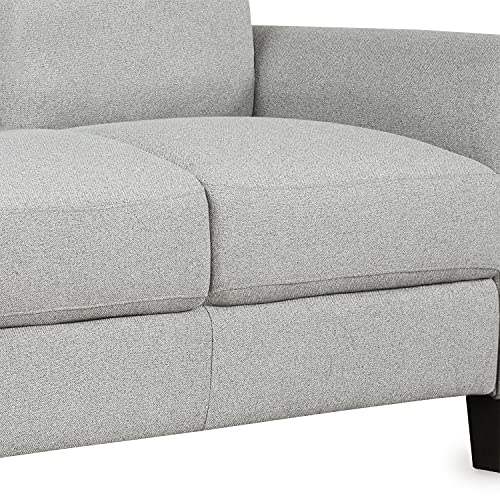 3-Seat Sofa Living Room Sofa, Linen Fabric Upholstered Sofa Set, Modern Design Sofa Couch with Cushion Back, Living Room Apartment (Light Gray)